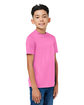 Team 365 Youth Zone Performance Mesh T-Shirt sprt chrity pink ModelQrt