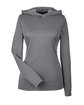 Team 365 Ladies' Zone Performance Hooded T-Shirt sport graphite OFFront