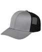 Team 365 by Yupoong Adult Zone Sonic Heather Trucker Cap dk gry hth/ blk ModelQrt
