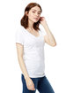 US Blanks Ladies' Made in USA Short-Sleeve V-Neck T-Shirt  ModelSide
