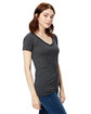 US Blanks Ladies' Made in USA Short-Sleeve V-Neck T-Shirt heather charcoal ModelSide