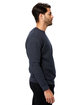 US Blanks Unisex Heavyweight Loop Terry Triblend Long-Sleeve Crew tri navy ModelSide