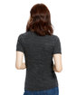 US Blanks Ladies' Short-Sleeve Triblend V-Neck tri charcoal ModelBack