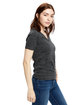 US Blanks Ladies' Short-Sleeve Triblend V-Neck tri charcoal ModelSide