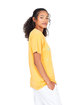 US Blanks Unisex Made in USA Garment Dye Paint Splatter T-Shirt p. sunset gold ModelSide