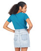 US Blanks Ladies' Short Sleeve Crop T-Shirt capri blue ModelBack
