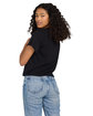 US Blanks Ladies' Organic Baby Rib Crop T-Shirt black ModelBack
