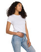 US Blanks Ladies' Organic Baby Rib Crop T-Shirt white ModelSide