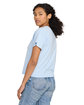 US Blanks Ladies' Organic Baby Rib Crop T-Shirt glacier blue ModelSide