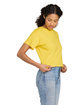 US Blanks Ladies' Organic Baby Rib Crop T-Shirt sunkist ModelSide