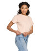 US Blanks Ladies' Organic Baby Rib Crop T-Shirt suntan ModelSide