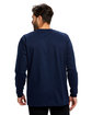 US Blanks Men's USA Made Flame Resistant Long-Sleeve Pocket T-Shirt navy blue ModelBack