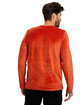 US Blanks Unisex Velour Long Sleeve Pocket T-Shirt rust ModelBack