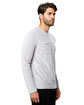 US Blanks Unisex Velour Long Sleeve Pocket T-Shirt silver ModelSide