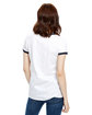US Blanks Ladies' USA Made Classic Ringer T-Shirt white/ navy ModelBack