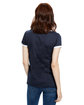 US Blanks Ladies' USA Made Classic Ringer T-Shirt navy/ white ModelBack