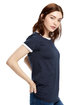 US Blanks Ladies' Classic Ringer T-Shirt navy/ white ModelSide