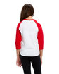 US Blanks Youth Baseball Raglan T-Shirt white/ red ModelBack