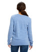 US Blanks Ladies' Long-Sleeve Cardigan tri blue ModelBack