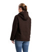 Berne Ladies' Sherpa-Lined Twill Hooded Jacket dark brown ModelBack