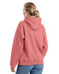 Berne Ladies' Heritage Zippered Pocket Hooded Pullover Sweatshirt pink plume hthr ModelBack