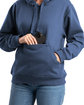 Berne Ladies' Heritage Zippered Pocket Hooded Pullover Sweatshirt dusted navy ModelQrt