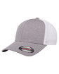 Flexfit Adult Poly Mlange Stretch Mesh Cap heather/ white ModelQrt