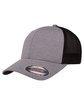 Flexfit Adult Poly Mlange Stretch Mesh Cap heather/ black ModelQrt